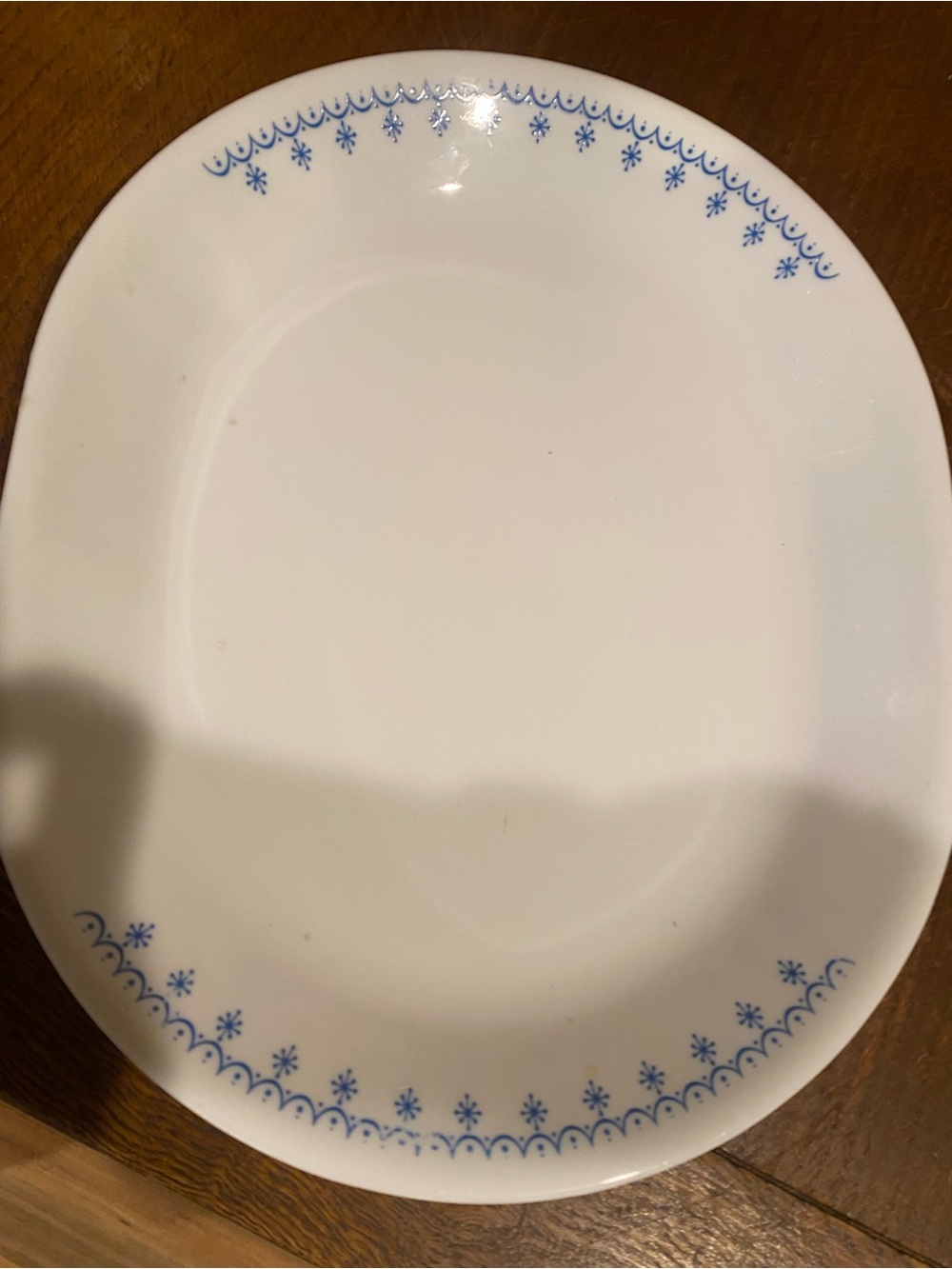 Corelle Snowflake Pattern Serving Plate - Classic Home Dining